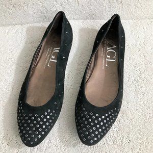 AGL Atillio Giusti Leombruni Grommet Studded Ballet Flats